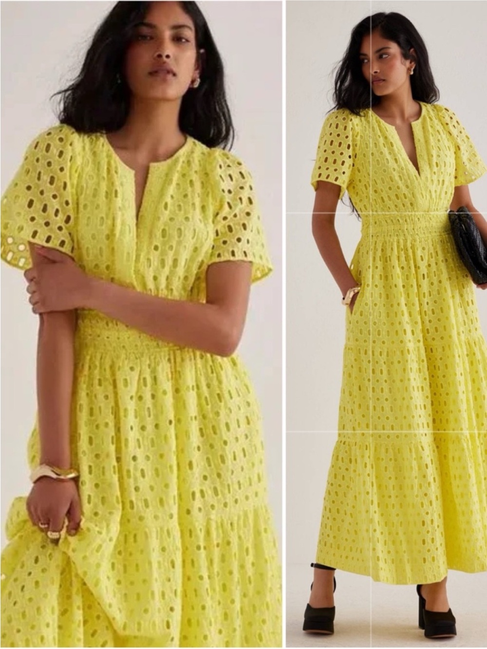 ▪️NWT Anthropologie Somerset Maxi Dress Eyelet Edition YELLOW